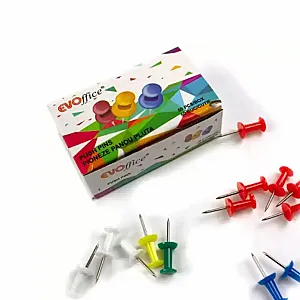 Pioneze color panou pluta, 50 bucati/cutie