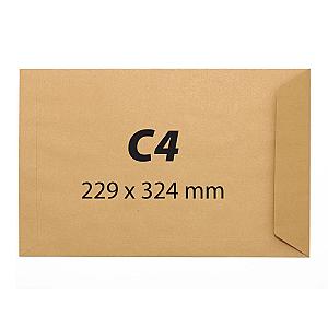 Plic C4, 229 x 324 mm, kraft, banda silicon, 90 g/mp