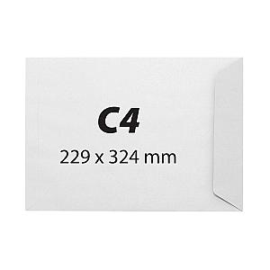 Plic C4, 229 x 324 mm, alb, banda silicon, 100 g/mp