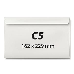 Plic C5, 162 x 229 mm, alb, banda silicon, 80 g/mp