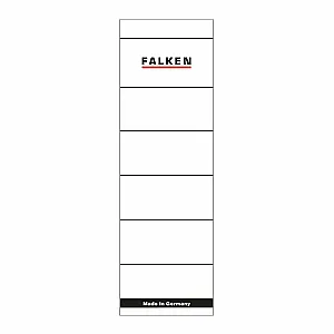 Etichete Falken autoadezive, pentru bibliorafturi, 60 x 190 mm, alb