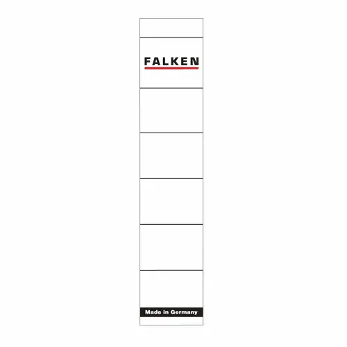 Etichete Falken autoadezive, pentru bibliorafturi, 36 x 190 mm, alb