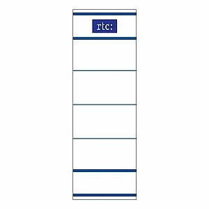 Etichete RTC din carton, pentru bibliorafturi, 45 x 142 mm, alb