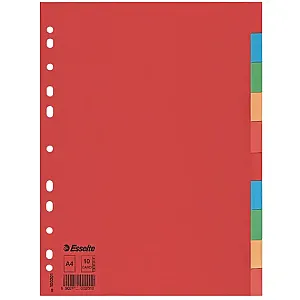 Separatoare din carton, A4, 10 taste, Esselte