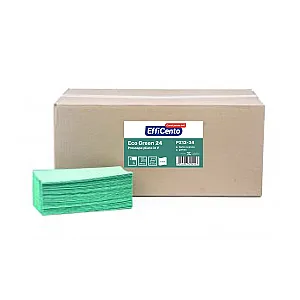 Prosoape hartie pliate in V, 1 strat, verzi, Efficento EcoGreen, 240 buc/ set