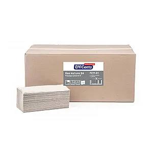 Prosoape hartie pliate in V, 1 strat, gri, Efficento EcoNatur, 240 buc/ set