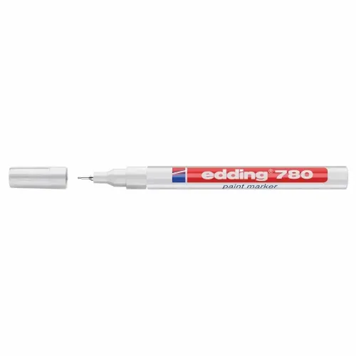 Marker permanent Edding 780, cu vopsea, corp aluminiu, varf rotund, 0.8 mm