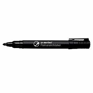 Marker permanent A-series, varf rotund, 2 mm, negru