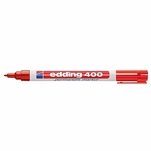 Marker permanent Edding 400, corp plastic, varf rotund, 1 mm, negru
