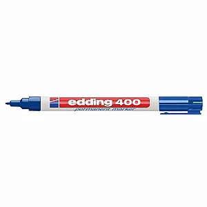 Marker permanent Edding 400, corp plastic, varf rotund, 1 mm, negru