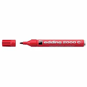 Marker permanent Edding 2000C, corp metalic, varf rotund, 1.5-3 mm, negru