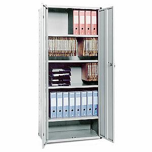 Dulap metalic Ingeco, gri, 80x44x183 cm, 2 usi batante, 4 polite