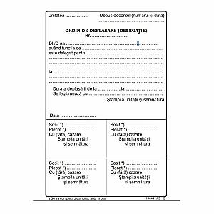 Ordin deplasare-delegatie, A5