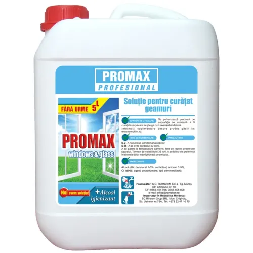 Solutie pentru geamuri Promax, parfum fresh, 5 l
