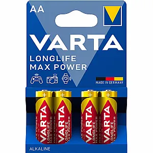 Baterii Varta Longlife Max Power, LR6, AA, alcaline, 1.5 V, 4 bucati/set