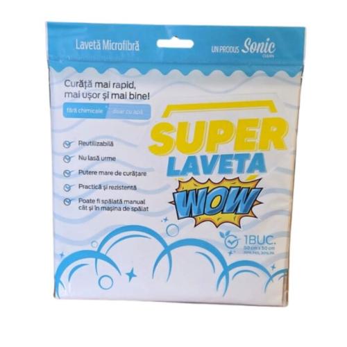  LAVETA UNIVERSALA DIN MICROFIBRA”SUPER LAVETA WOW” 50*50CM, 1BUC
