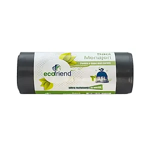 Saci menaj 35L  ultra rezistenti  LDPE 70x50cm 22μ 15 buc/set 1 negru  