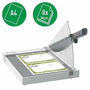 Ghilotina Leitz Home Precision, A4, 8 coli, gri