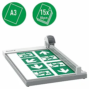 Trimmer Leitz Office Precision, A3, 15 coli, gri