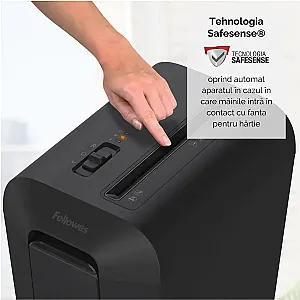 Distrugator documente Fellowes LX65, cross cut, 10 coli, negru