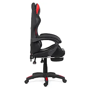 Scaun de gaming negru din piele ecologică cu lumini RGB și funcție de masaj OFF 303