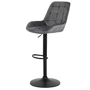 Scaun bar catifea ABS 145 gri