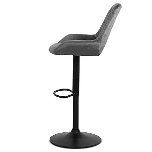 Scaun bar catifea ABS 145 gri
