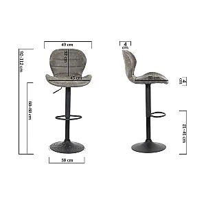 Scaun de bar reglabil imitatie piele intoarsa ABS 144