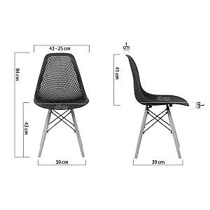 Scaun modern din plastic cu picioare din lemn de fag BUC 254