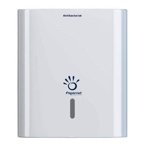 Dispenser prosop pliat din plastic pentru prosoape pliate in V, antibacterial, alb, calitate superioara