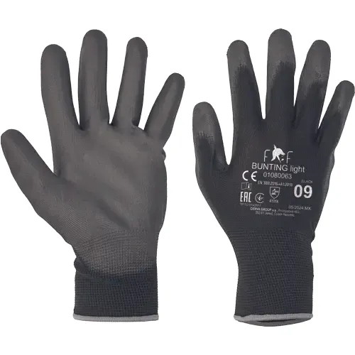 HS 04 003 mănuși  Bunting negru LIGHT ( cantitate minima 12  per ) 