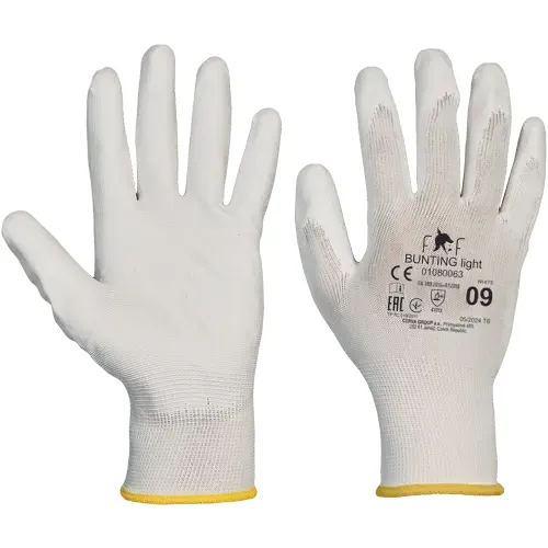 HS 04 003 mănuși  Bunting alb LIGHT   ( cantitate minima 12  per ) 