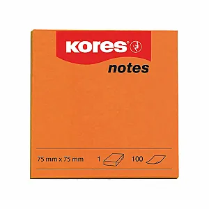 Notite adezive, Kores, 75 x 75 mm, 100 file