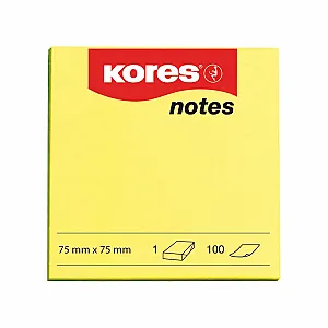 Notite adezive, Kores, 75 x 75 mm, 100 file