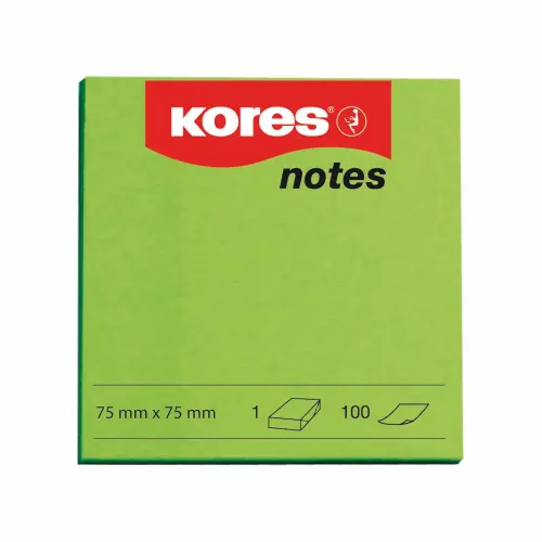 Notite adezive, Kores, 75 x 75 mm, 100 file