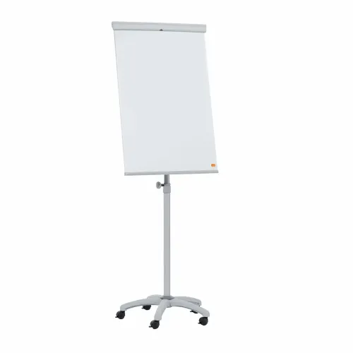Flipchart mobil NOBO Essentials, otel lacuit, 105x68 cm, magnetic, alb