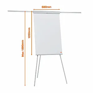 Flipchart magnetic NOBO Essentials, otel lacuit, brate extensibile