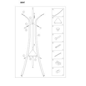 Cuier metalic tip pom SL Gent, 6 agatatori, alb