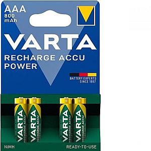 Acumulatori Varta Power, HR03, AAA, 800 mAh, 4 bucati/set