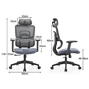 Scaun ergonomic Gary-H, grey