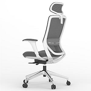 Scaun ergonomic Colin-H, light grey, cu baza aluminiu