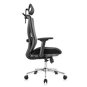  Scaun ergonomic Lukas-H cu baza crom, negru