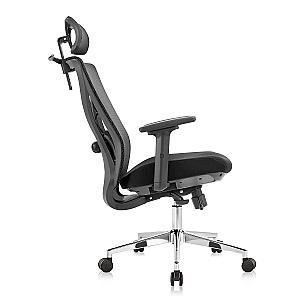  Scaun ergonomic Lukas-H cu baza crom, negru