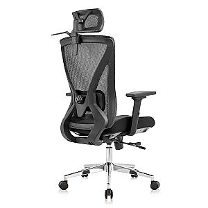  Scaun ergonomic Lukas-H cu baza crom, negru