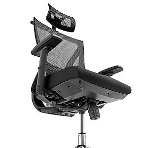  Scaun ergonomic Lukas-H cu baza crom, negru