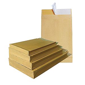 Plic cu burduf, B4, 250 x 353 x 50 mm, kraft, banda silicon, 120 g/mp